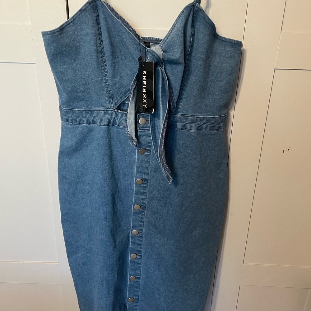 SHEIN Blue Denim Dress